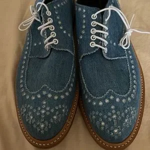 Robert Clergerie | Shoes | Blue Denim Oxfords Wing Tip Lace  display picture 2